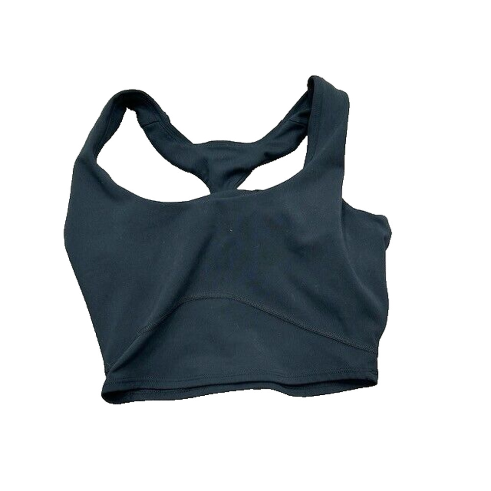 L Space Active Womens Push It Sports Bra Scoop Neck‎ Strappy Back Black Size S